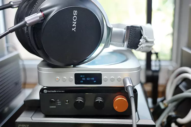 Fosi Audio Merak with Sony Headphones