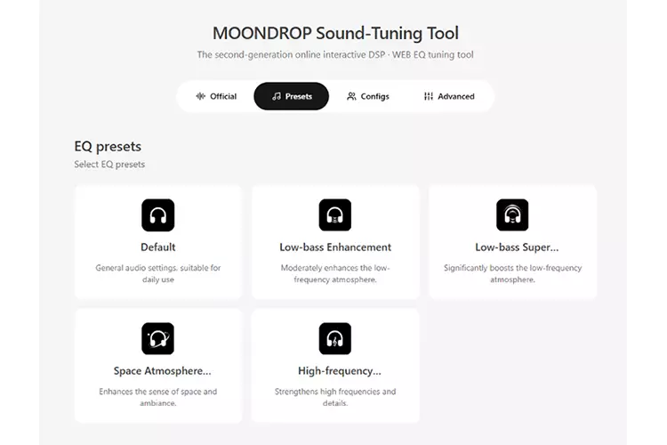 SMSL X MOONDROP DHA15 Sound Tuning Tool screenshot