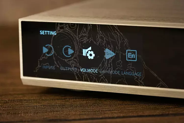 SMSL X MOONDROP DHA15 settings on LCD display